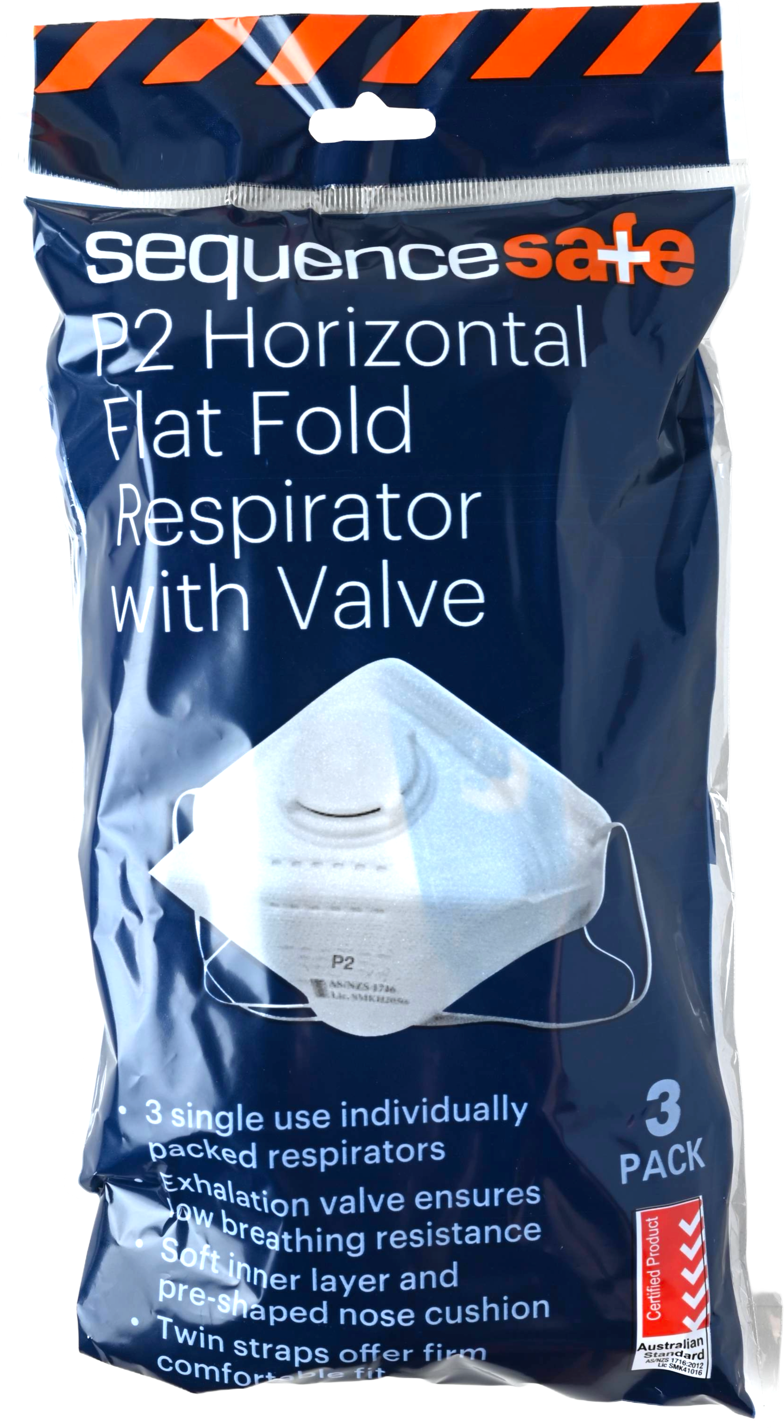 P2 Horizontal Flat Fold Respirator with Valve